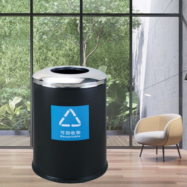 Thùng rác cỡ lớn thép đen dùng tại trung tâm thương mại
