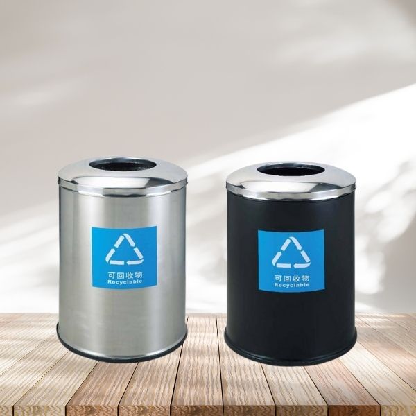 Paloca có sẵn mẫu thùng rác trung tâm thương mại nắp hở