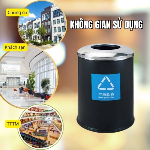 Mẫu thùng rác phù hợp sử dụng ở nhiều không gian