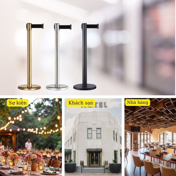 Mẫu cột chắn dây căng màu đen có tính ứng dụng cao