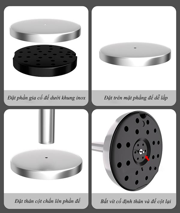 Việc lắp đặt chân đế cột chắn không hề khó