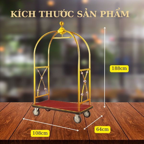 Chi tiết kích thước xe đẩy vận chuyển hành lý