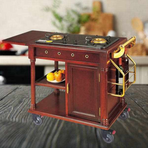 Mẫu xe phục vụ bàn có bếp đi kèm