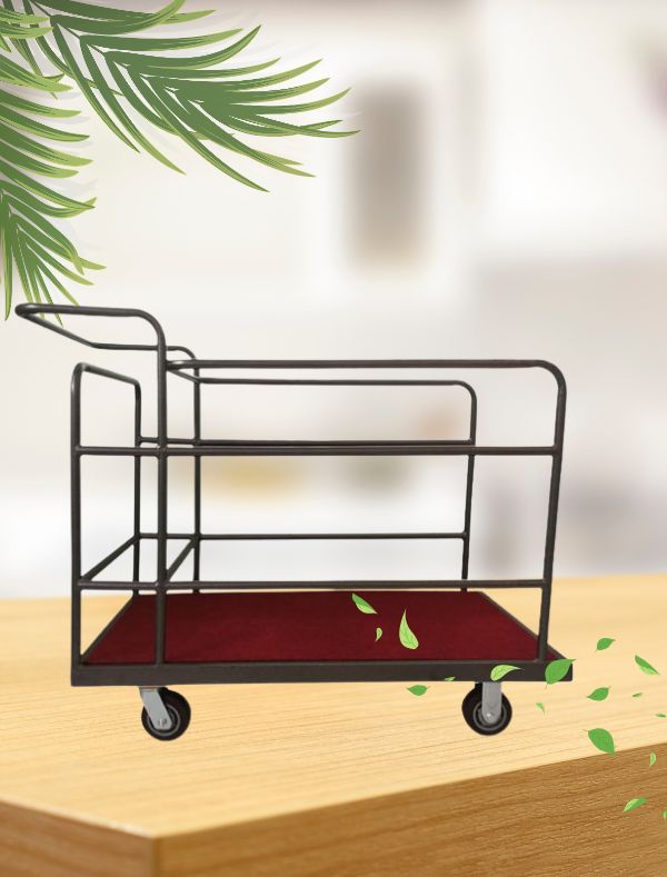 Mẫu xe đẩy hỗ trợ dọn bàn khung thép sơn tĩnh điện