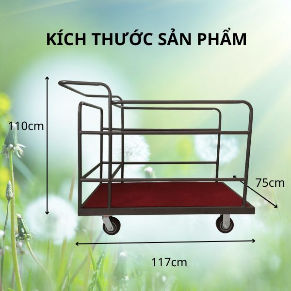 Chi tiết kích thước xe đẩy dọn bàn