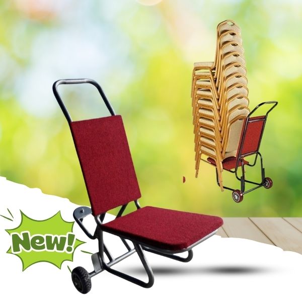 Mẫu xe đẩy ghế sự kiện, nhà hàng khung thép
