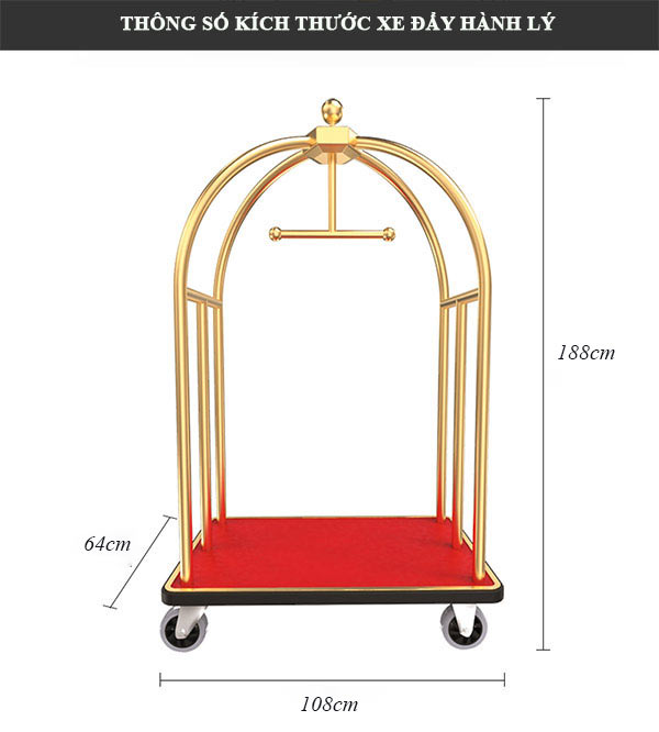Kích thước xe đẩy hành lý