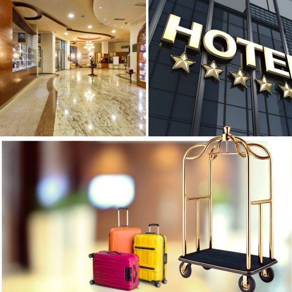 Xe chở hành lý thường đặt ở sảnh đón tiếp