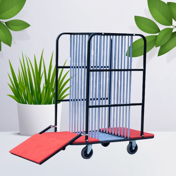 Mẫu xe đẩy vận chuyển mâm kính xoay cho bàn tiệc