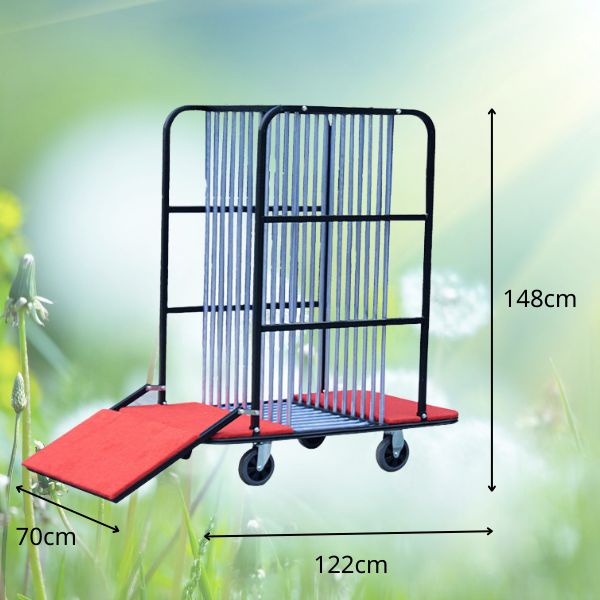 Kích thước xe đẩy mâm kính xoay