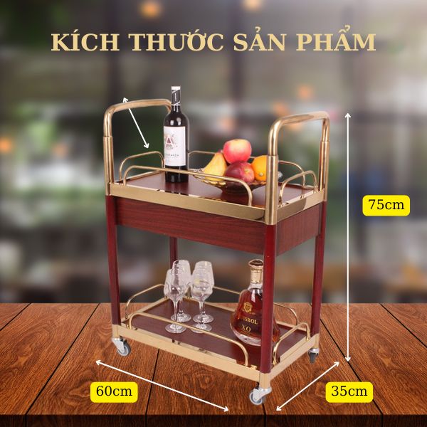 Kích thước xe đẩy phục vụ rượu