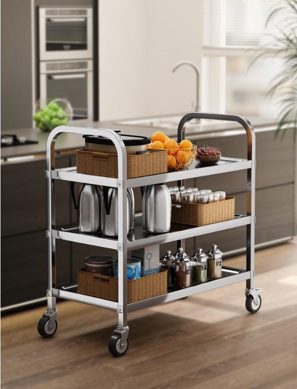 Mẫu xe đẩy 3 tầng bằng inox 304 cao cấp nhất hiện nay