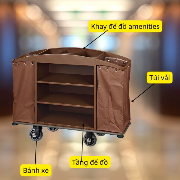 Các bộ phận trên xe dọn phòng đều chất lượng, an toàn