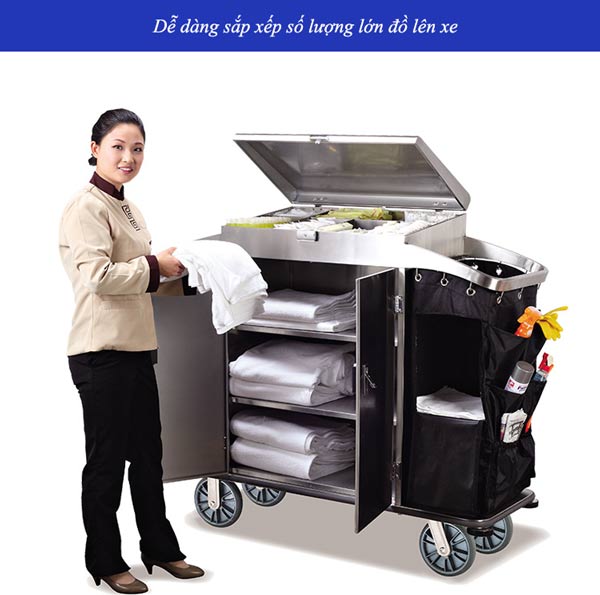 Hệ thống các tầng để đồ rộng rãi của xe đẩy làm buồng