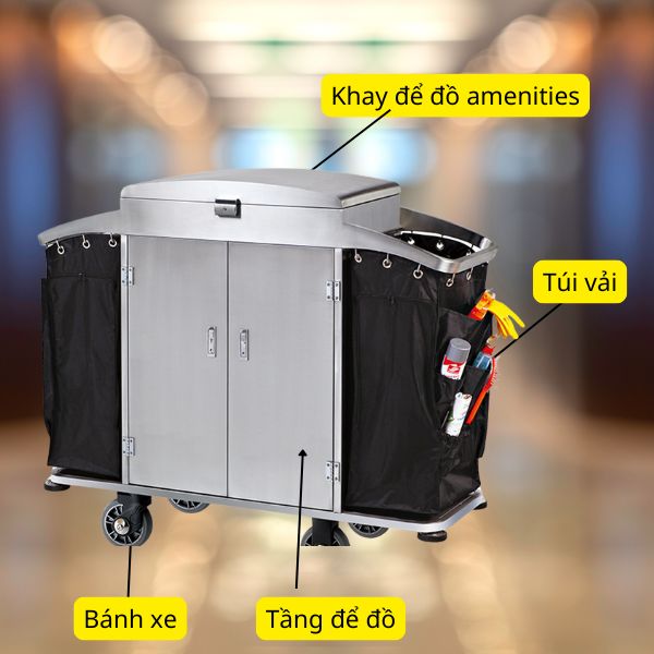Cấu tạo xe dọn buồng phòng có cửa kín