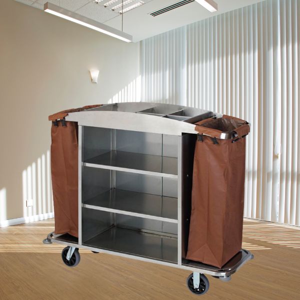 Mẫu xe đẩy dọn phòng khách sạn kích thước rộng, tiện lợi