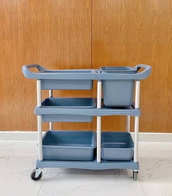 Hình ảnh xe đẩy dọn bàn ăn 3 tầng của Paloca
