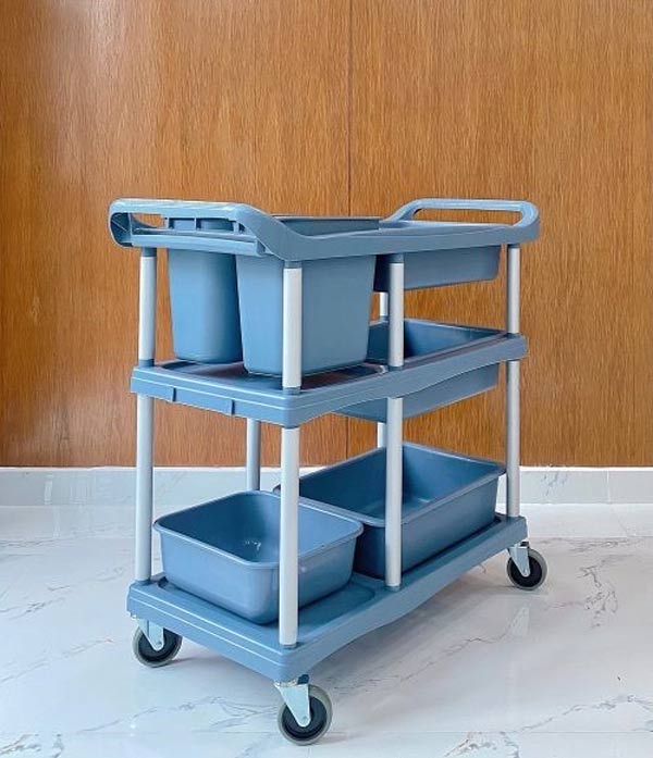 Hình ảnh xe đẩy dọn bàn ăn 3 tầng của Paloca