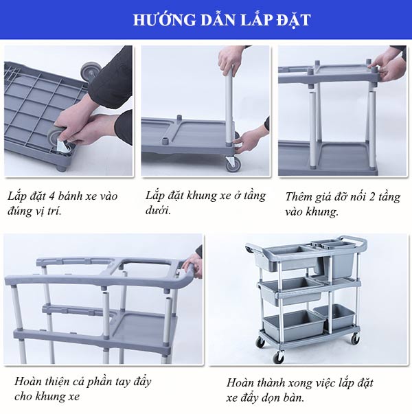Hướng dẫn lắp đặt xe dọn bàn cho nhà hàng
