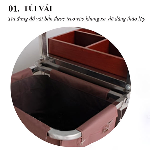 Tham khảo đặc điểm từng bộ phận cấu thành xe đẩy làm buồng resort