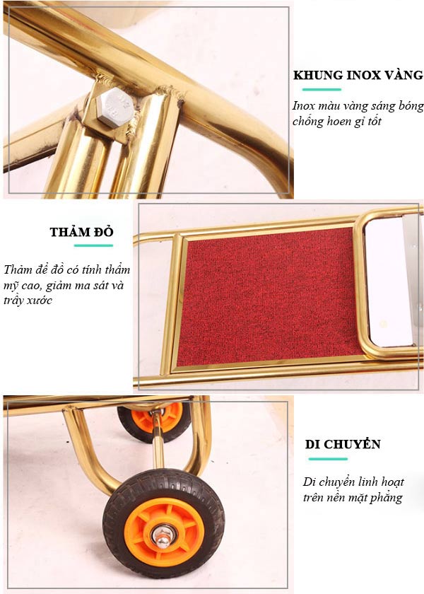 Đặc điểm thiết kế xe kéo vali, hành lý khách sạn