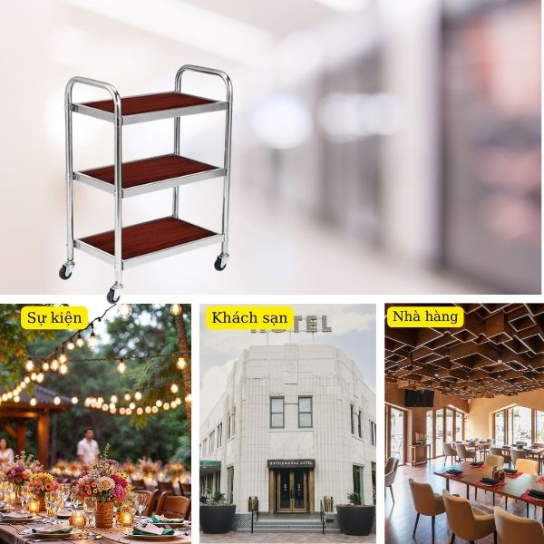 Các không gian nên sử dụng xe phục vụ bàn tiệc nhà hàng