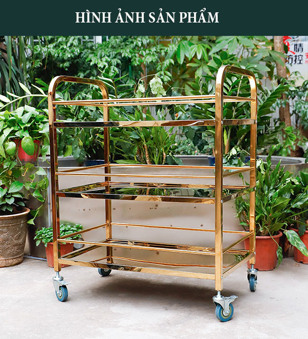 Mẫu xe đẩy 3 tầng thiết kế đẹp, độ tiện dụng cao