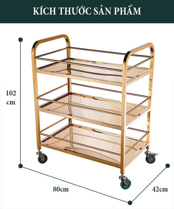 Chi tiết kích thước xe đẩy phục vụ