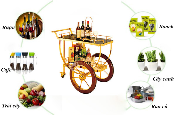 Thiết kế xe đẩy phục vụ rượu tiện dụng