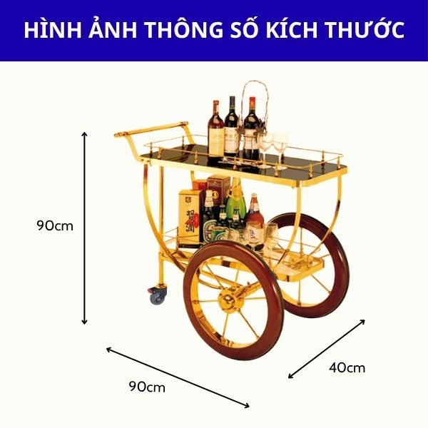 Kích thước xe đẩy rượu đẹp
