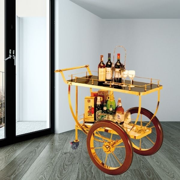 Xe đẩy rượu 2 tầng trong khách sạn