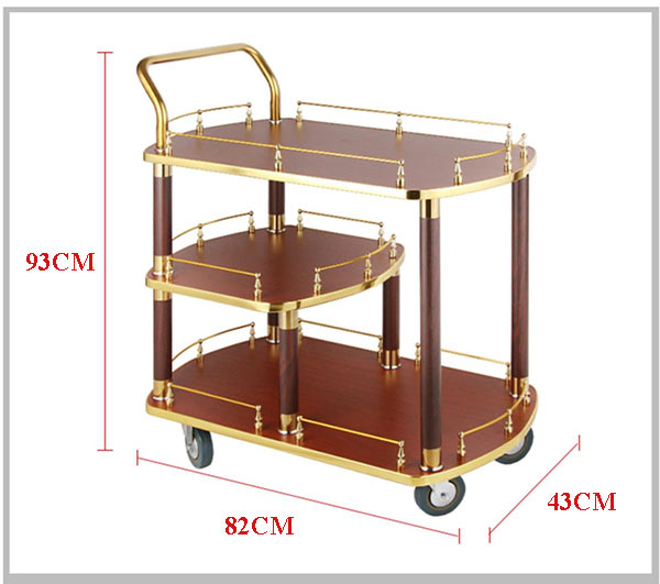 Chi tiết xe đẩy rượu gỗ nhà hàng