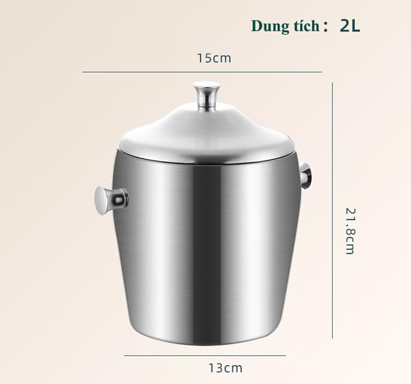 Kích thước xô đựng đá có nắp đậy