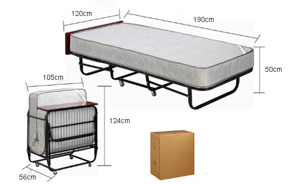 Chi tiết kích thước khi mở và gấp gọn của giường extra bed