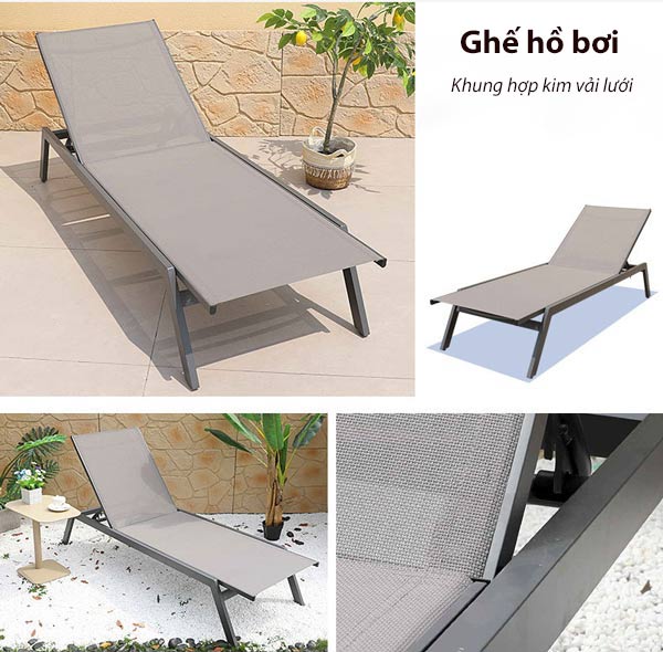Ghế tắm nắng vải lưới teslin mang đến nhiều lợi ích khi sử dụng