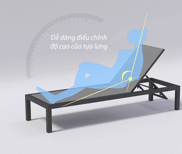 Mẫu ghế nằm hồ bơi phù hợp cho 1 người sử dụng