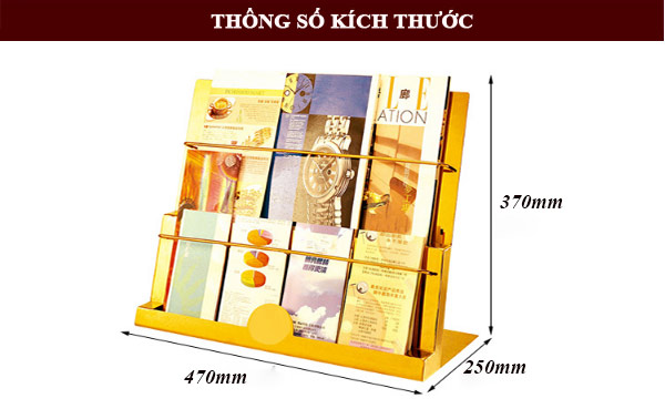 Chi tiết kích thước giá để tạp chí