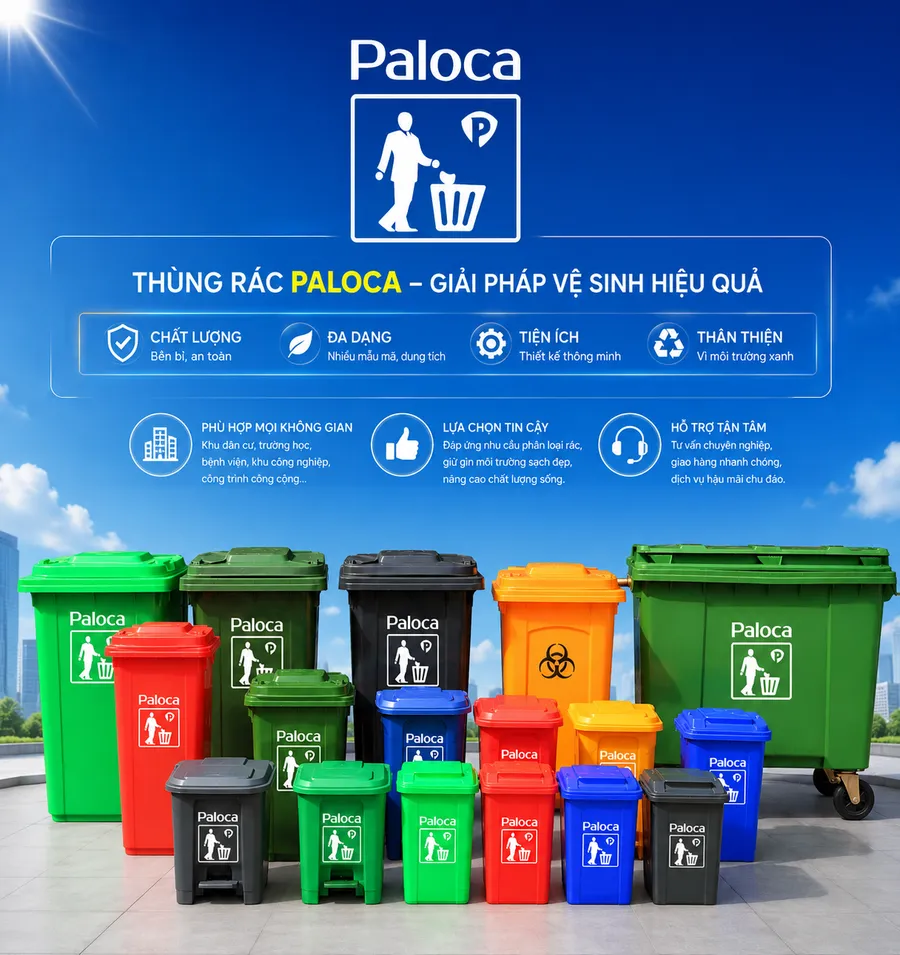 Thùng rác công cộng Paloca - mặt hàng thế mạnh