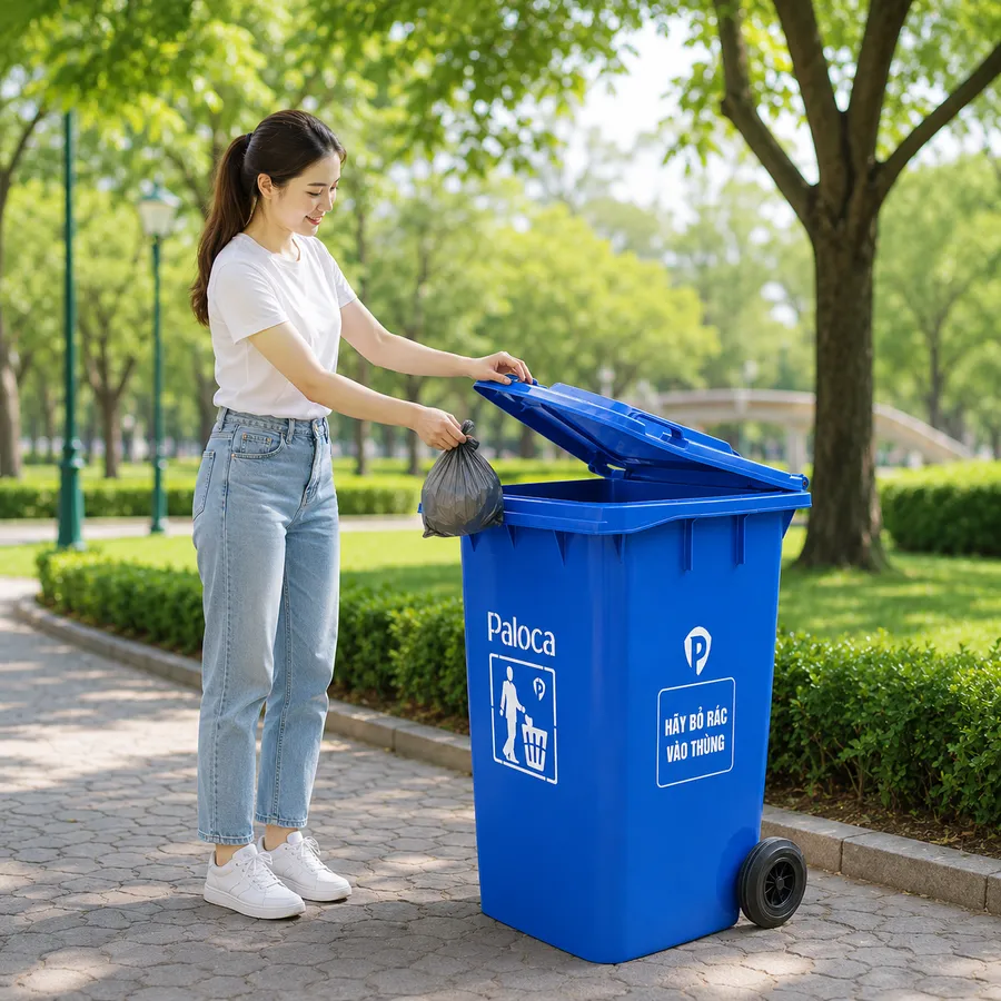 Thùng rác Paloca xuất hiện và đem lại hiệu quả xanh - sạch không gian