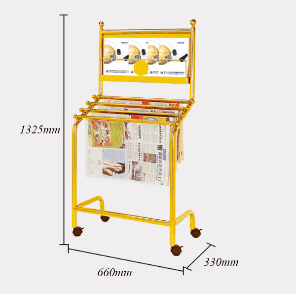 Chi tiết kích thước kệ tạp chí inox