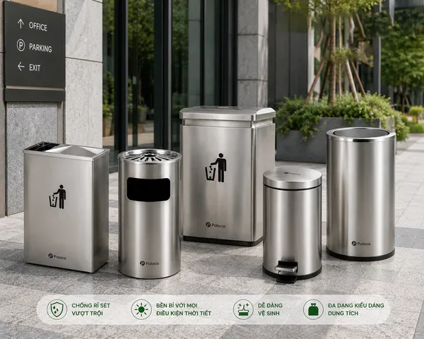 Các mẫu thùng rác inox Paloca