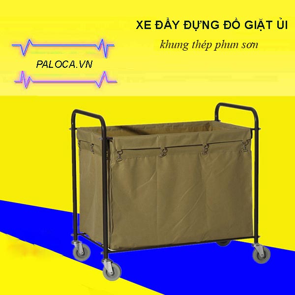 Xe đẩy đồ giặt là khung thép, túi vải