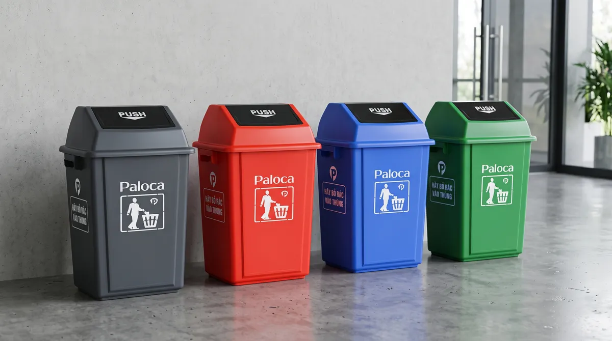 Thùng đựng rác nhựa - sọt đựng rác nhựa paloca