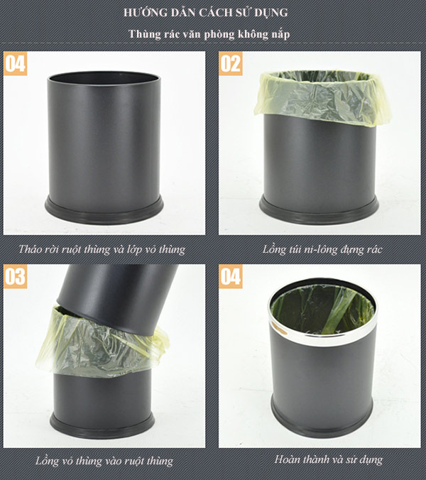 Thao tác sử dụng thùng rác