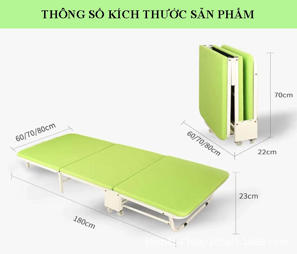 Chi tiết kích thước giường gấp xếp gọn đa năng