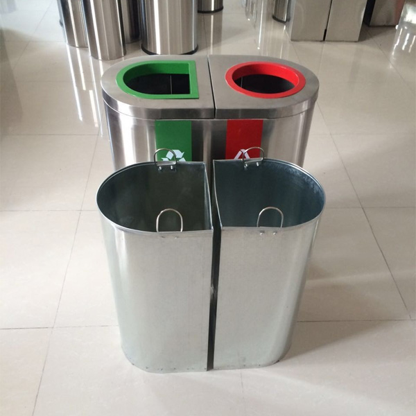 Hình ảnh thực tế thùng phân loại rác 2 ngăn Paloca