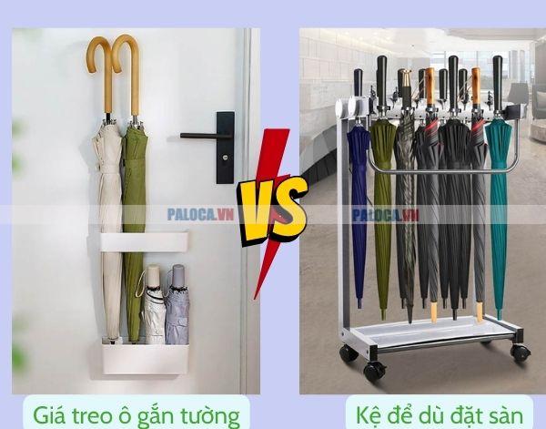 Nên mua giá treo ô gắn tường hay kệ để ô đặt sàn?