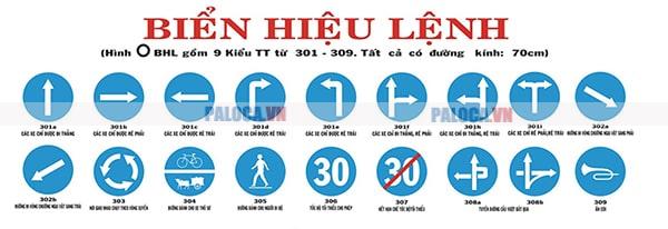 Biển báo hiệu lệnh hướng dẫn phương tiện di chuyển đúng quy định