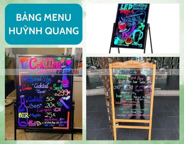 Bảng menu huỳnh quang