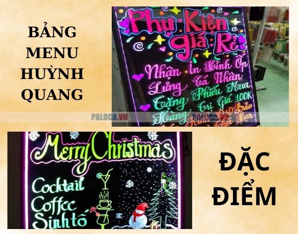 Đặc điểm của bảng menu huỳnh quang